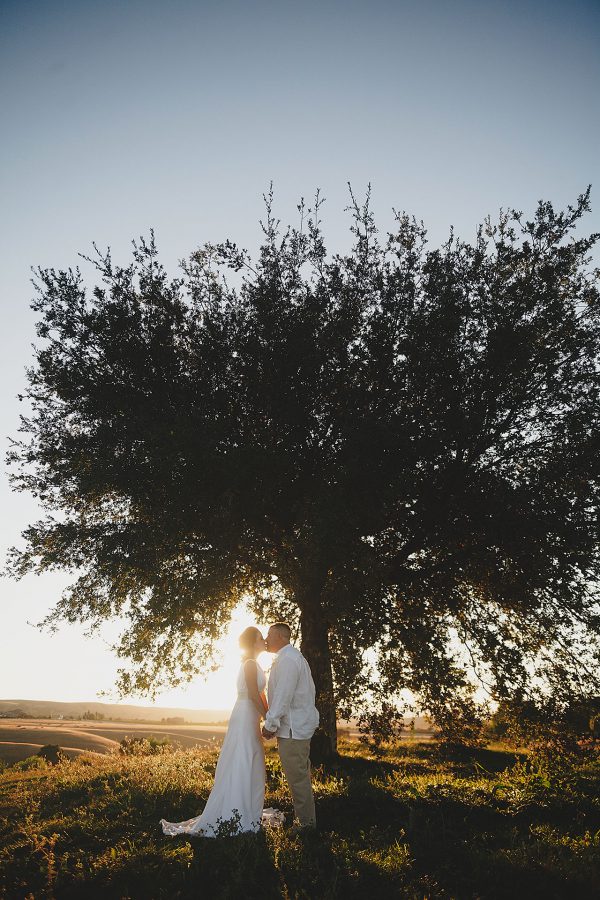 Romantic sunset wedding photo at the Poppy Ridge Golf Course in Livermore by Matthew Leland Photography
