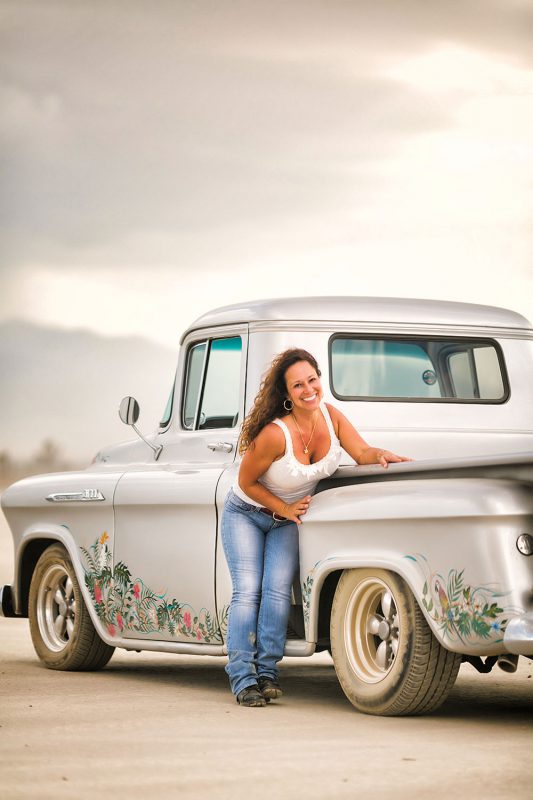 Promotional portrait for custom hot rods in the Utah Salt Flats by Matthew Leland Photography